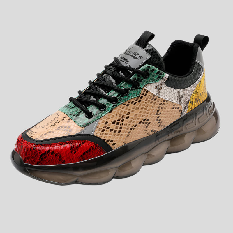 Celonox Multicolor Snakeskin Bubble-Sole Sneakers